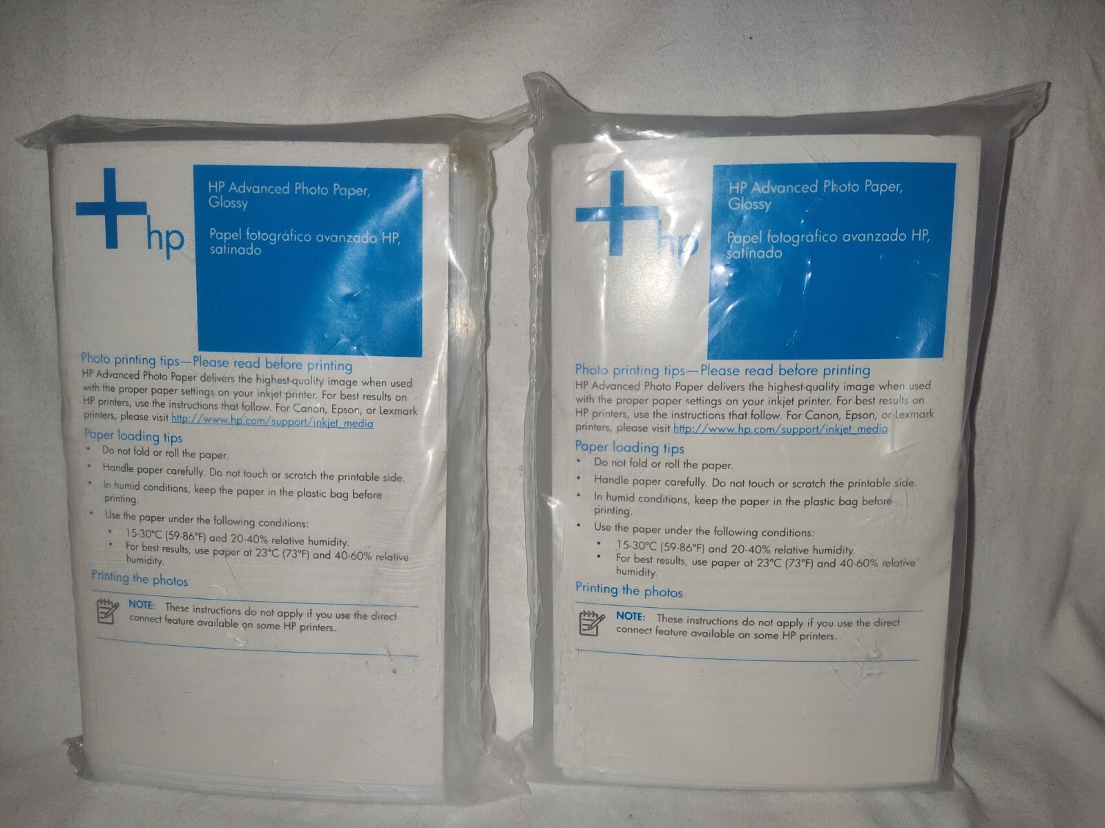 NEW NEVER OPEN HP ADVANCED PHOTO PAPER GLOSSY 4×6.5 100 PER PACK (LOT-2PACK)