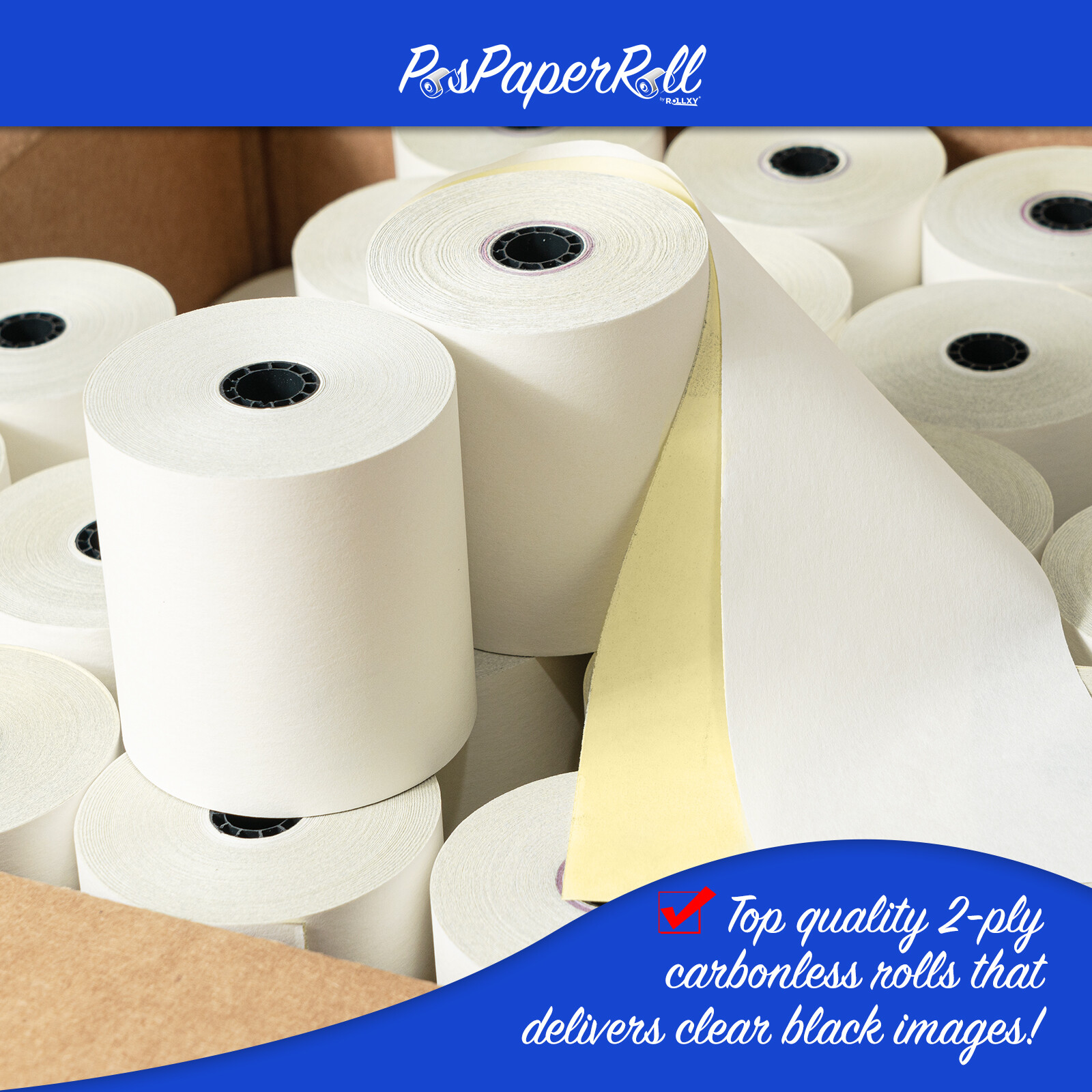 3″ x 95′ 2 Ply White/Canary Paper Rolls for EPSON TM-U210AR TM-U210B TM-U220 NEW
