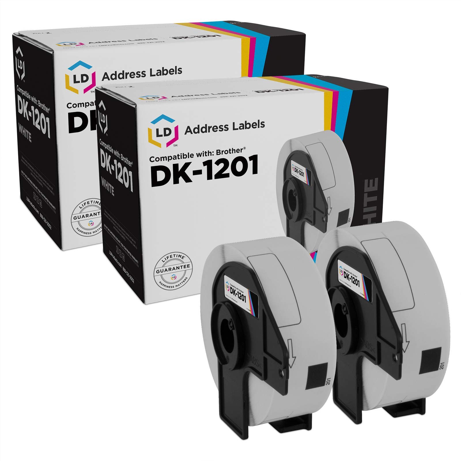 LD Compatible Brother DK-1201 2 Rolls of Address Labels / 1.1 in x 3.5 in