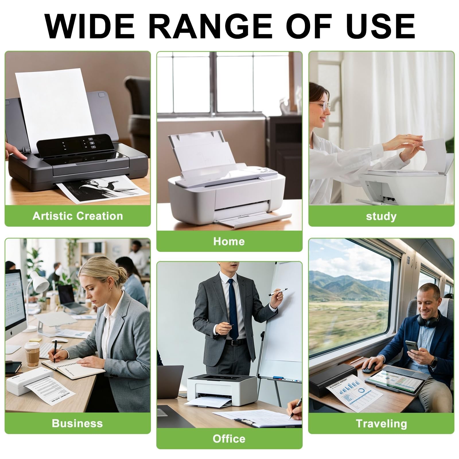 8.5×11 A4 Thermal Printer Paper – BPA-Free, Continuous Folded, 300 Sheets, Compa