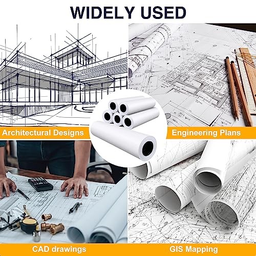 Wide Format Paper,4 Rolls Plotter 36 In x 150 Ft | 2″ Core 20lb | 4 Rolls