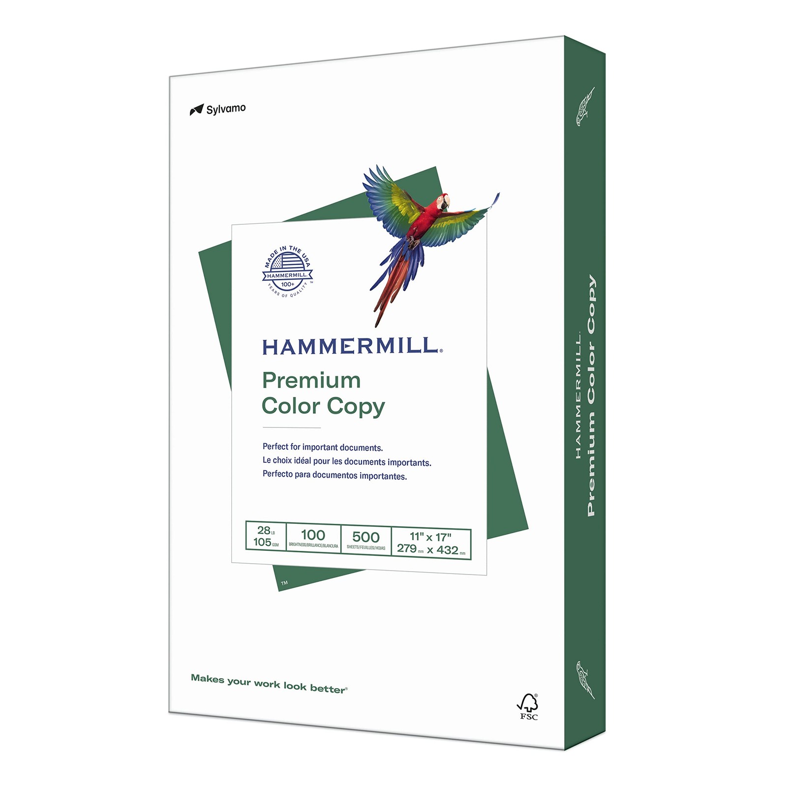 Hammermill Printer Paper, Premium Color 28 lb Copy 1 Ream | 500 Sheets, White