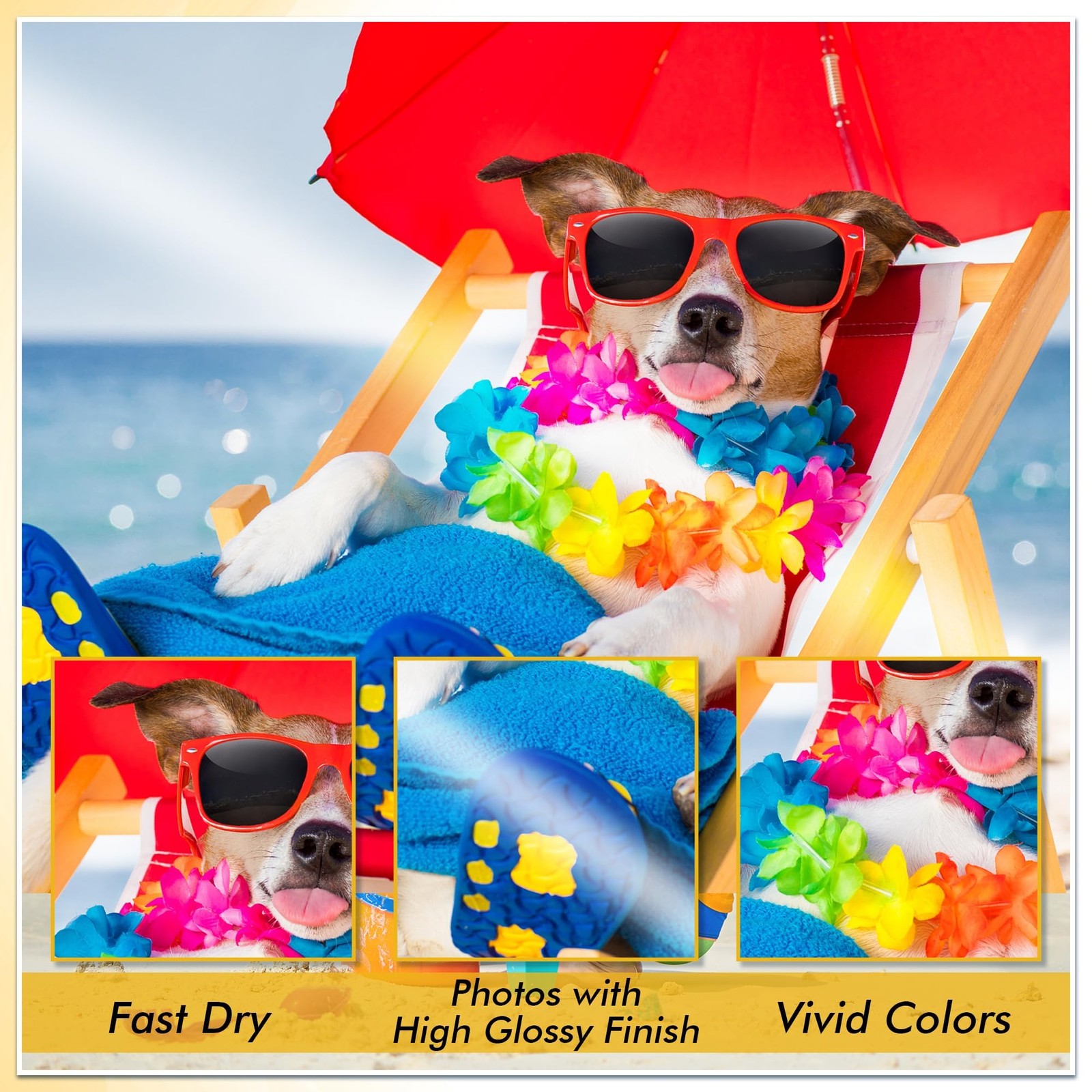 100 Sheets Koala 8.5×11 Inch Glossy Thin Inkjet Printer Paper 36LB Dye Ink