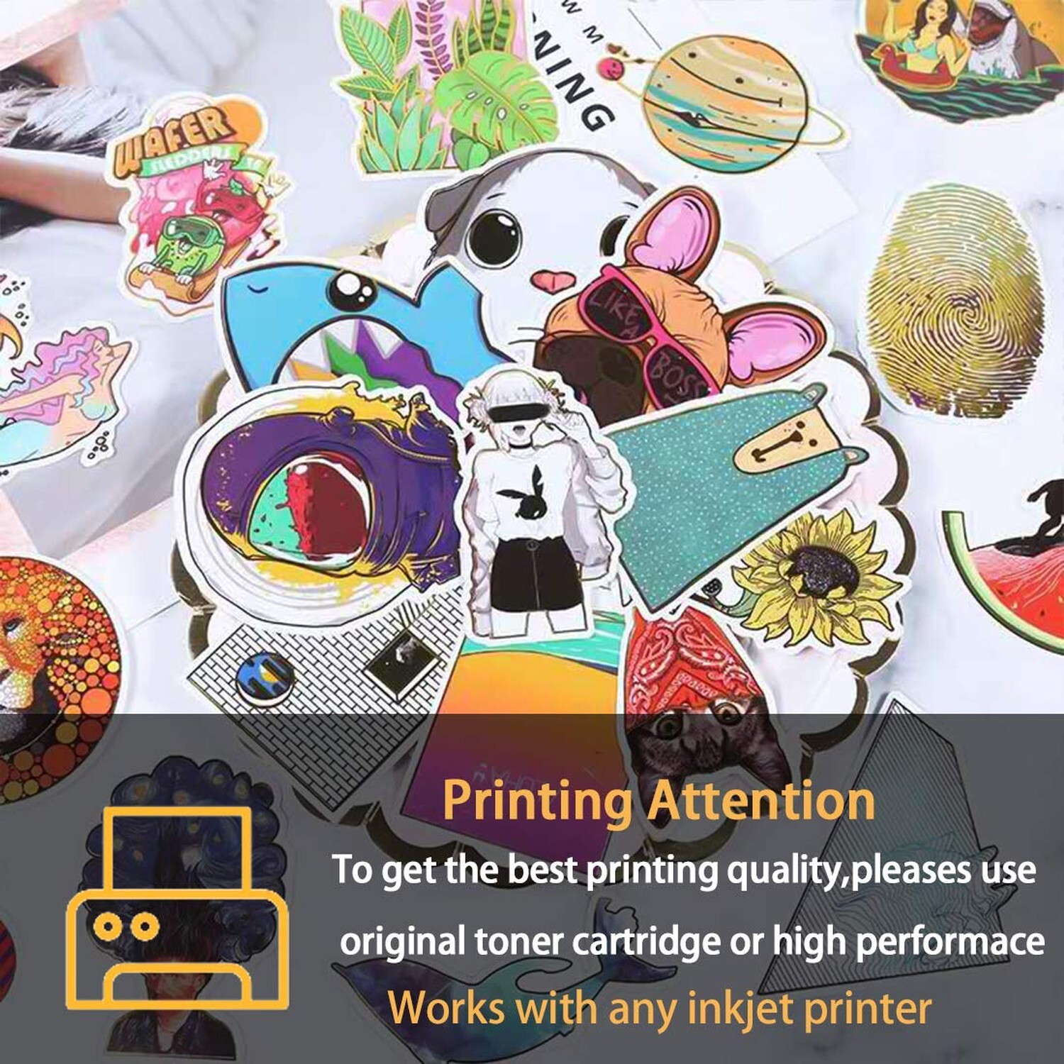 QYH Premium Printable Vinyl Sticker Paper – 50 Matte White Waterproof Decal P…