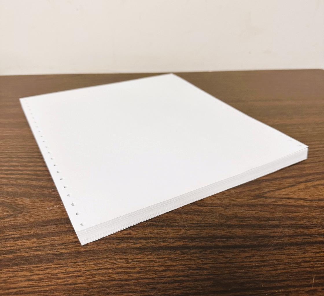 100 Sheets White Tractor Feed Continuous Printer Paper Dot Matrix