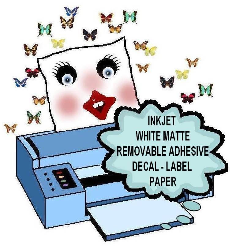 INKJET & LASER WHITE MATTE REMOVABLE ADHESIVE STICKER & LABEL PAPER – 10 Sheets
