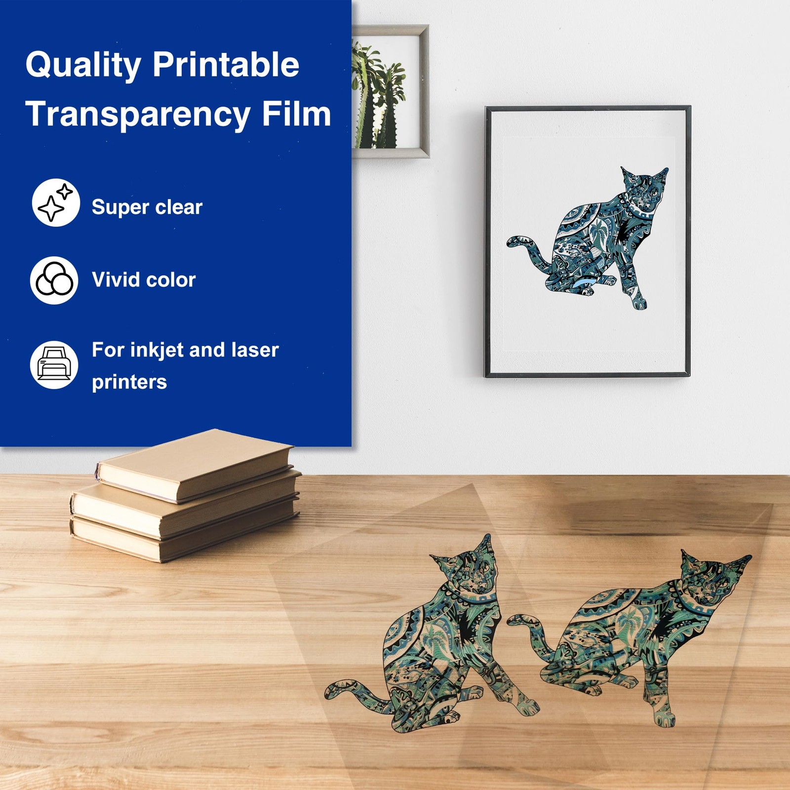 20 PCS 8.5×14 Inch Printable Transparency Sheets 4 mil Clear Projector Film