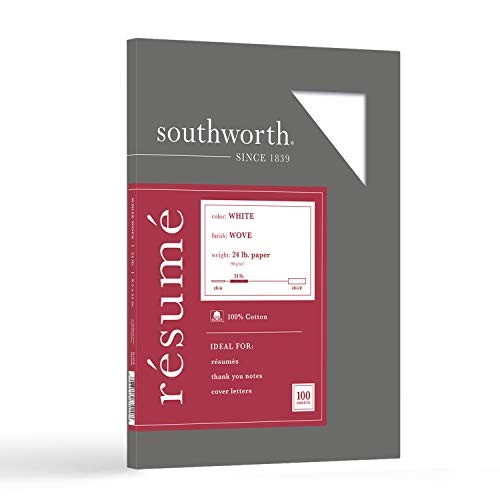 Southworth R14CF 100% Cotton Resume 24 lbs. Wove 8-1/2 x 100 Sheets White Paper
