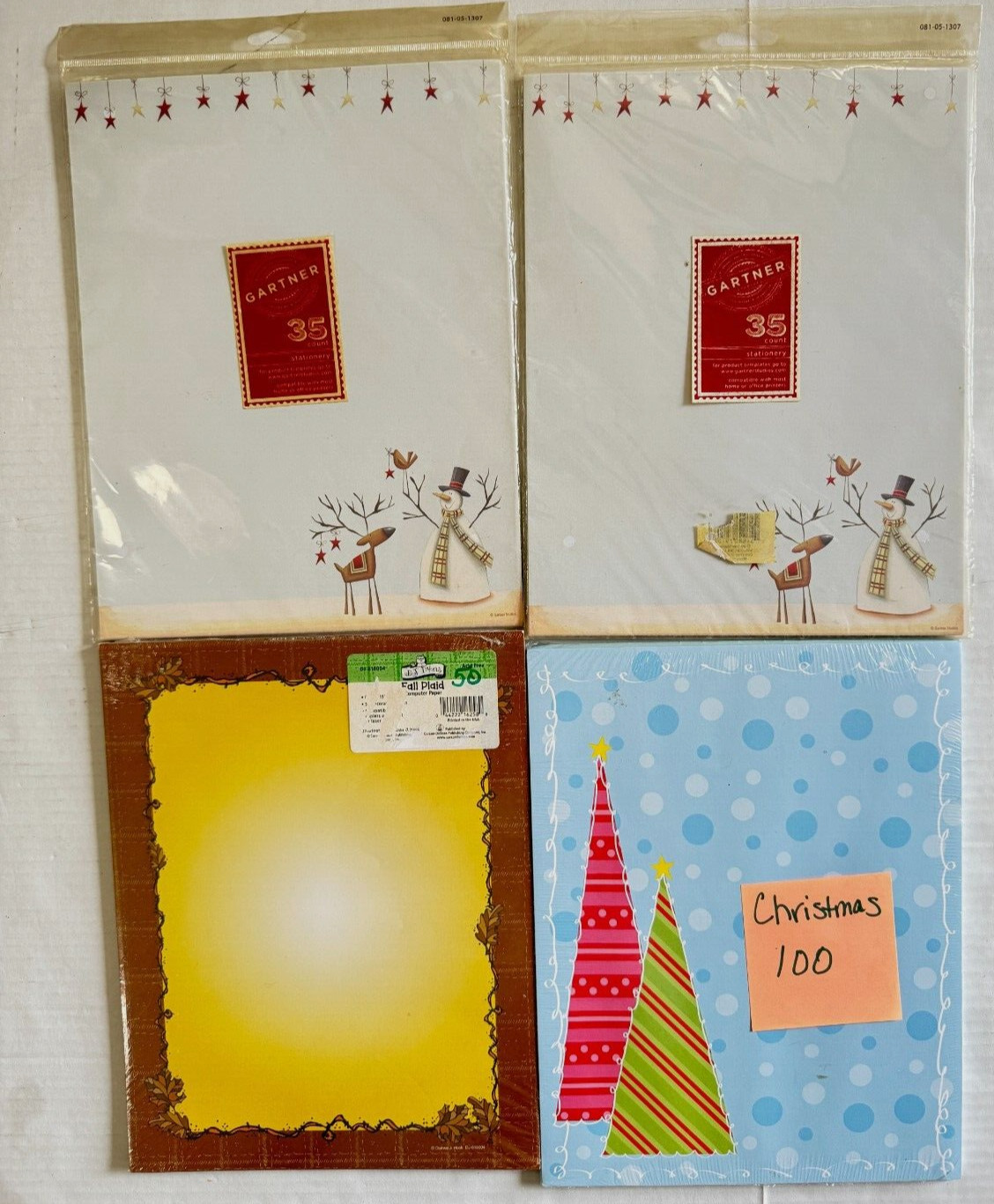 Christmas Thanksgiving Holiday Inkjet Printer Paper Letter 8-1/2″ x 11″ LOT of 4