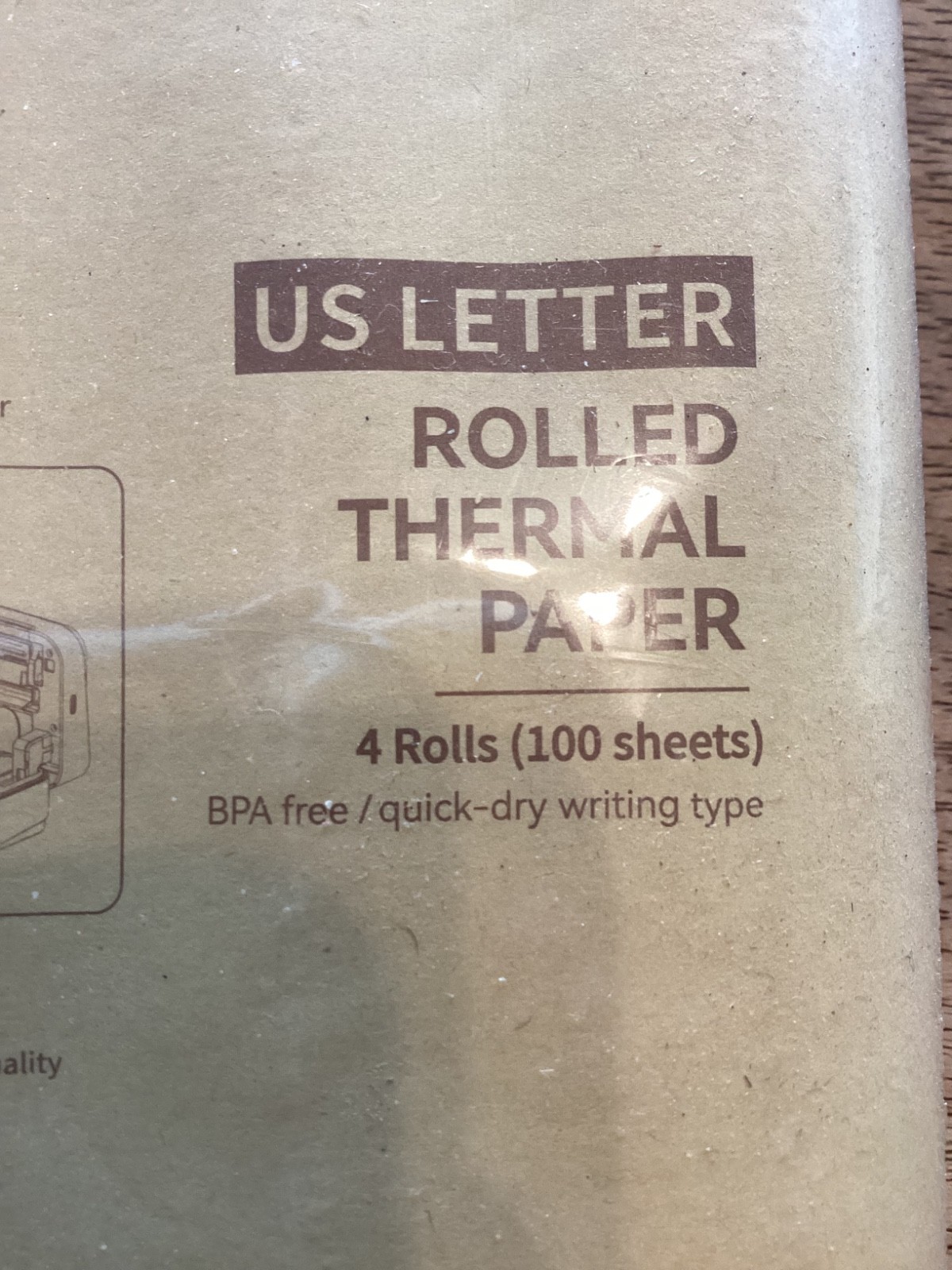 JADENS US Letter Size Quick-Dry Thermal Printer Paper 4 Rolls, Quick-dry