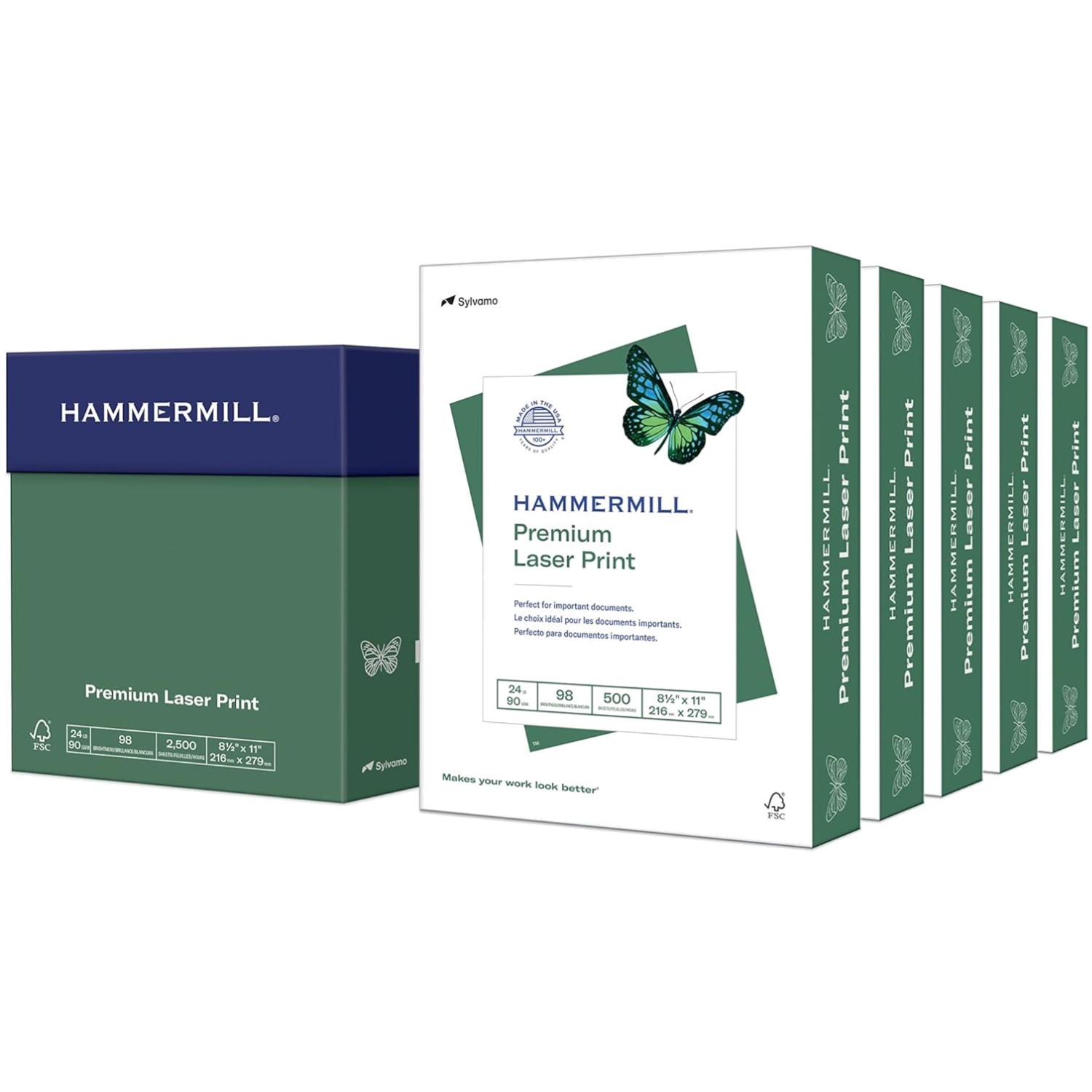 Ultra-Smooth Laser Printer Paper – 2500 Sheets, 98 Bright