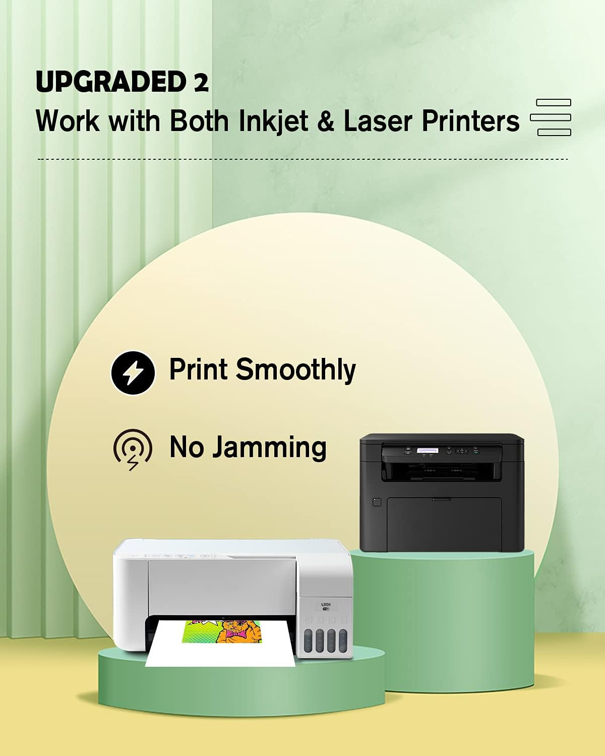 KOALA Matte Waterslide Decal Paper for INKJET & LASER Printers, No Need Spray Co