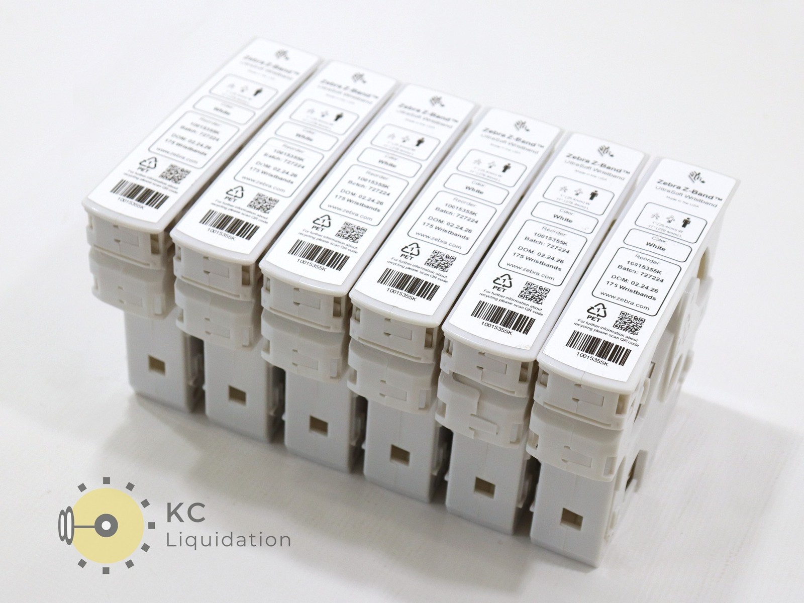 6x Lot Zebra Z-Band UltraSoft Wristband White 10015355K 175 Wristbands Each