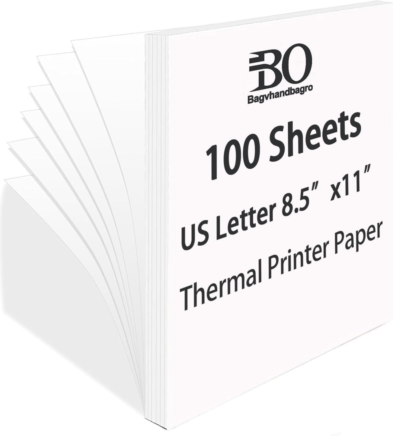 100 Sheets Thermal Printer Paper, 8.5”×11” US Letter Size, Advanced Printing P
