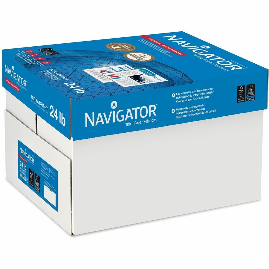 Soporcel NMP1124_35 Navigator 24lb Copy Paper 5000 Sheets White