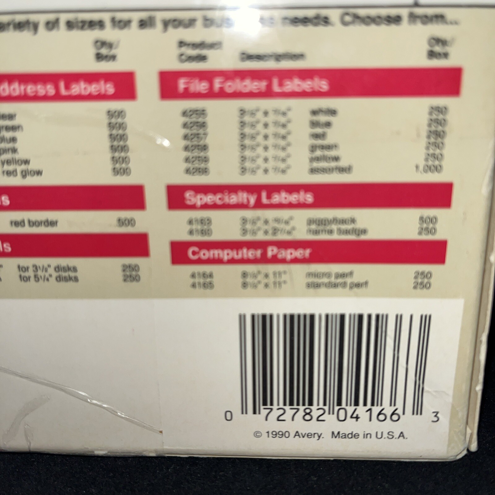 Avery Dot Matrix Printer Cards 4166 NIB 3″x5″ 500 Continuous Index Cards NOS