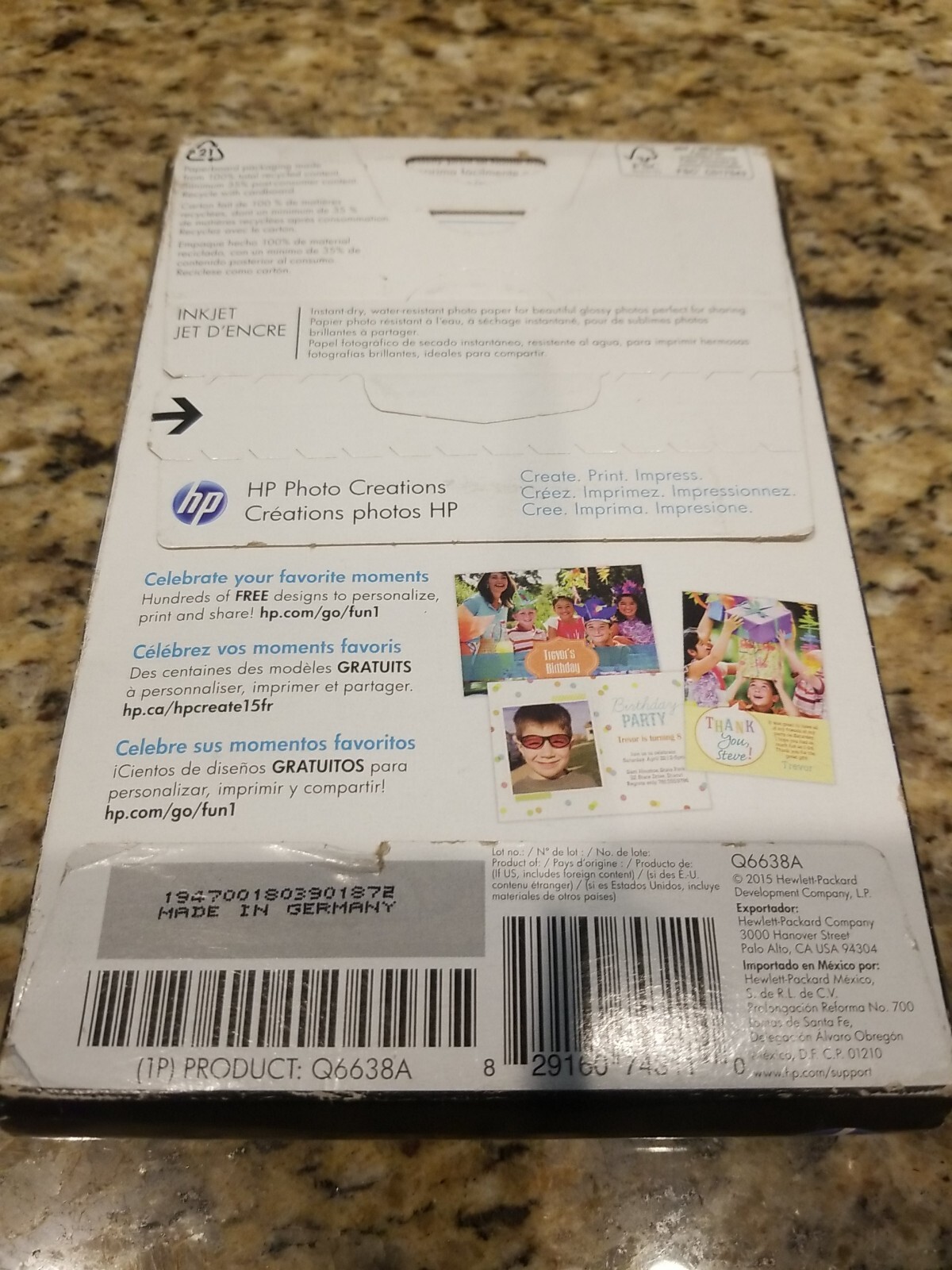 HP Advanced Glossy Photo Paper 4” x 6” ~ 100 Sheets Q6638A *NEW/SEALED*