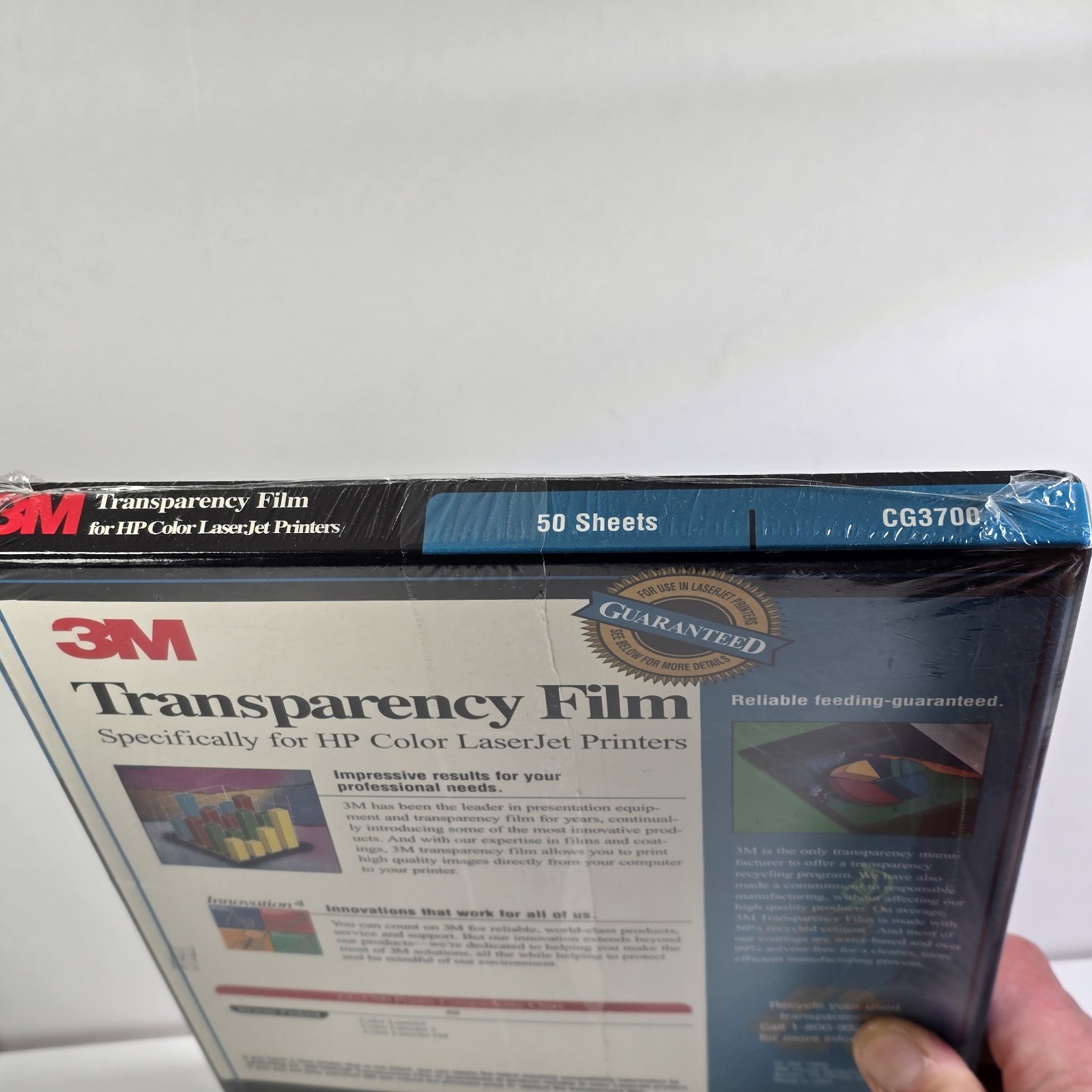 3M CG3700 Transparency Film for HP Color LaserJet Printer Clear 8.5×11 50 Sheets
