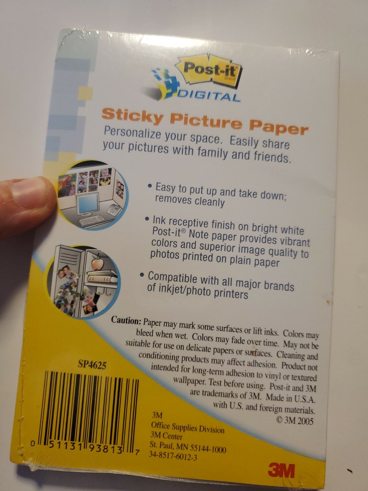 Post-it 3M Picture Paper Matte Non-Glare 25 Sheets 4×6 in.Double Adhesive New D7