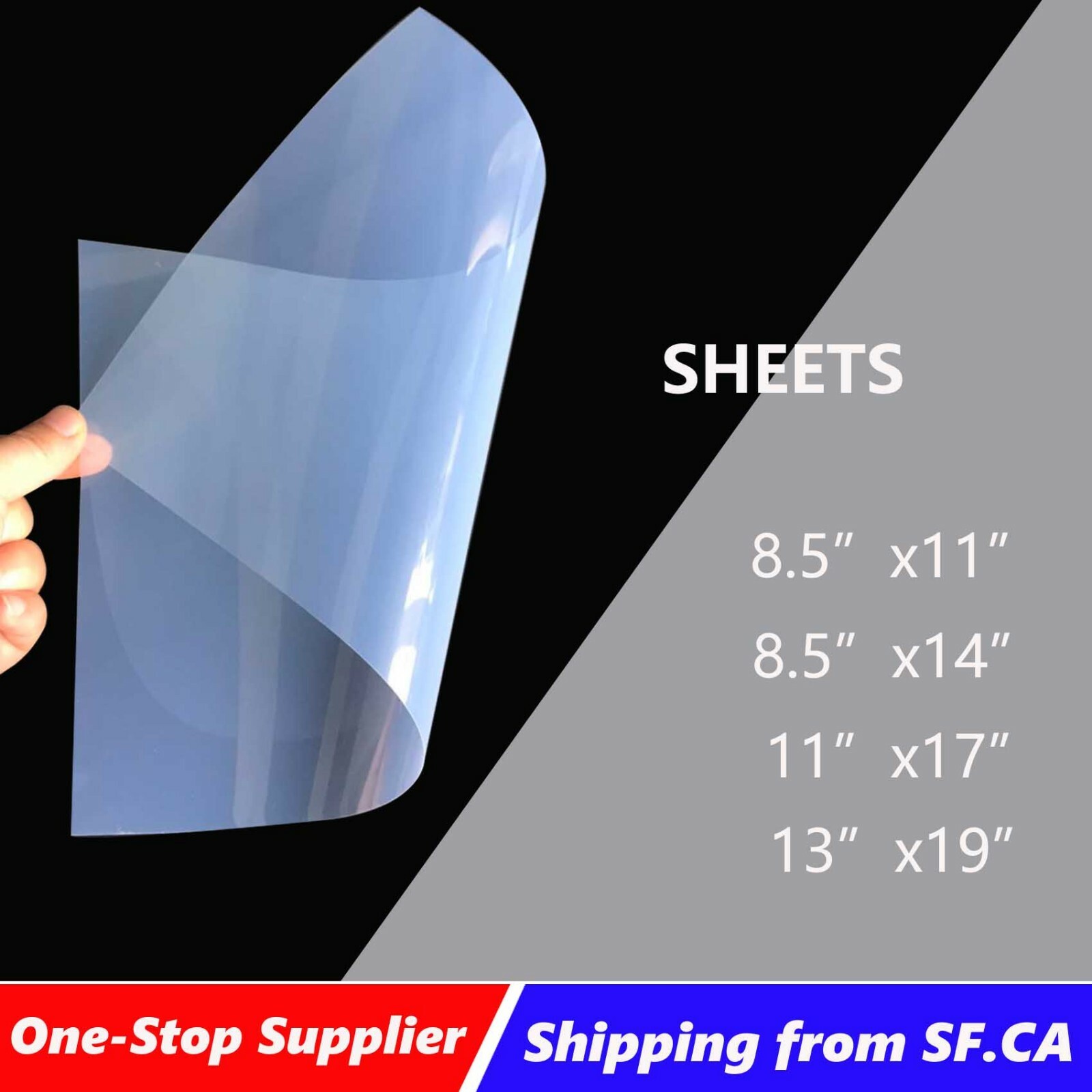 13×19，Waterproof Inkjet Instant-Dry Screen Printing Transparency Film 100 sheets