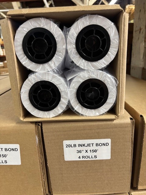 4 ROLLS 36” X 150′ 20LB Bond Plotter Paper Canon IPF