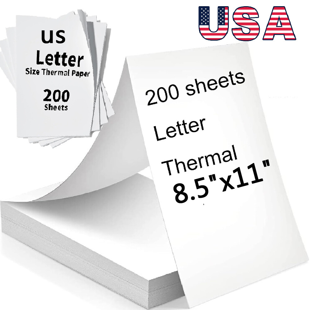 200 Sheets 8.5″x11″A4 Thermal Paper US Letter Size for M08F MT800 PJ762 PJ763MFi