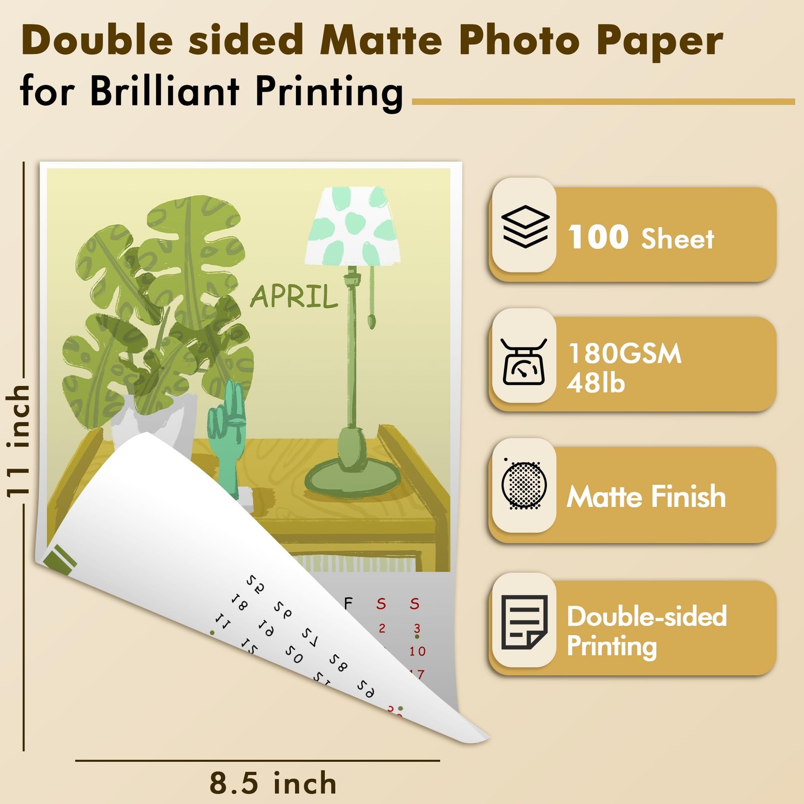 100 Sheets Koala DoubleSide Matte Photo Paper 8.5×11 Inch For Inkjet