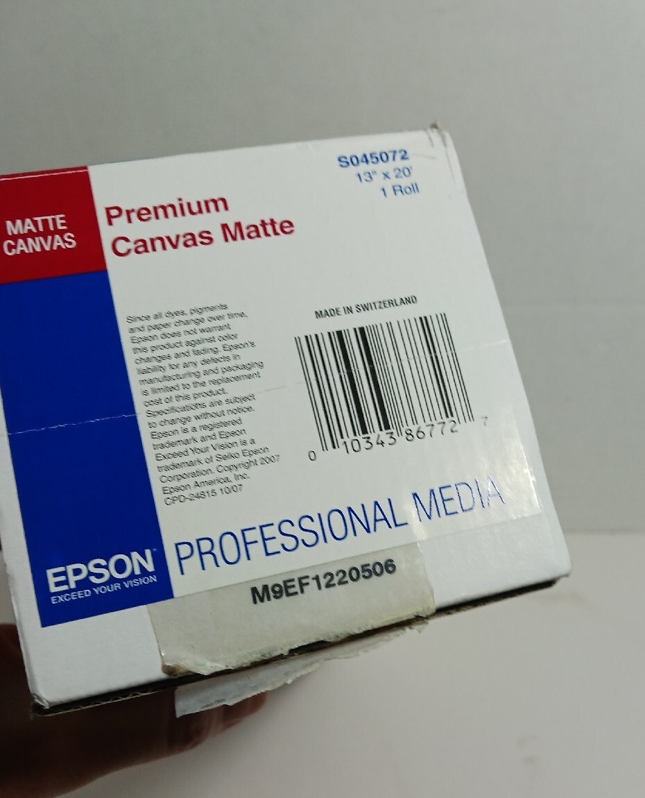 Epson Professional Premium Matte Canvas 13 x 20 ft Roll S045072 New