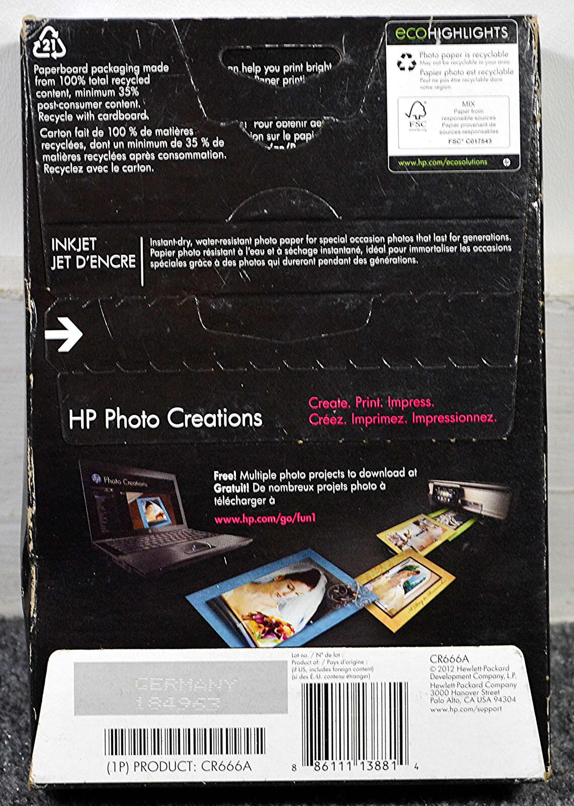 New HP Premium Plus Photo Paper-instant dry! 100 Sheets 4 X 6 size – Soft Gloss