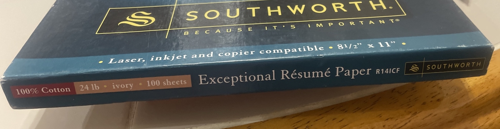 Southworth (47) Connoisseur Resume Paper Ivory Cotton 8.5×11 24lb Used Vintage