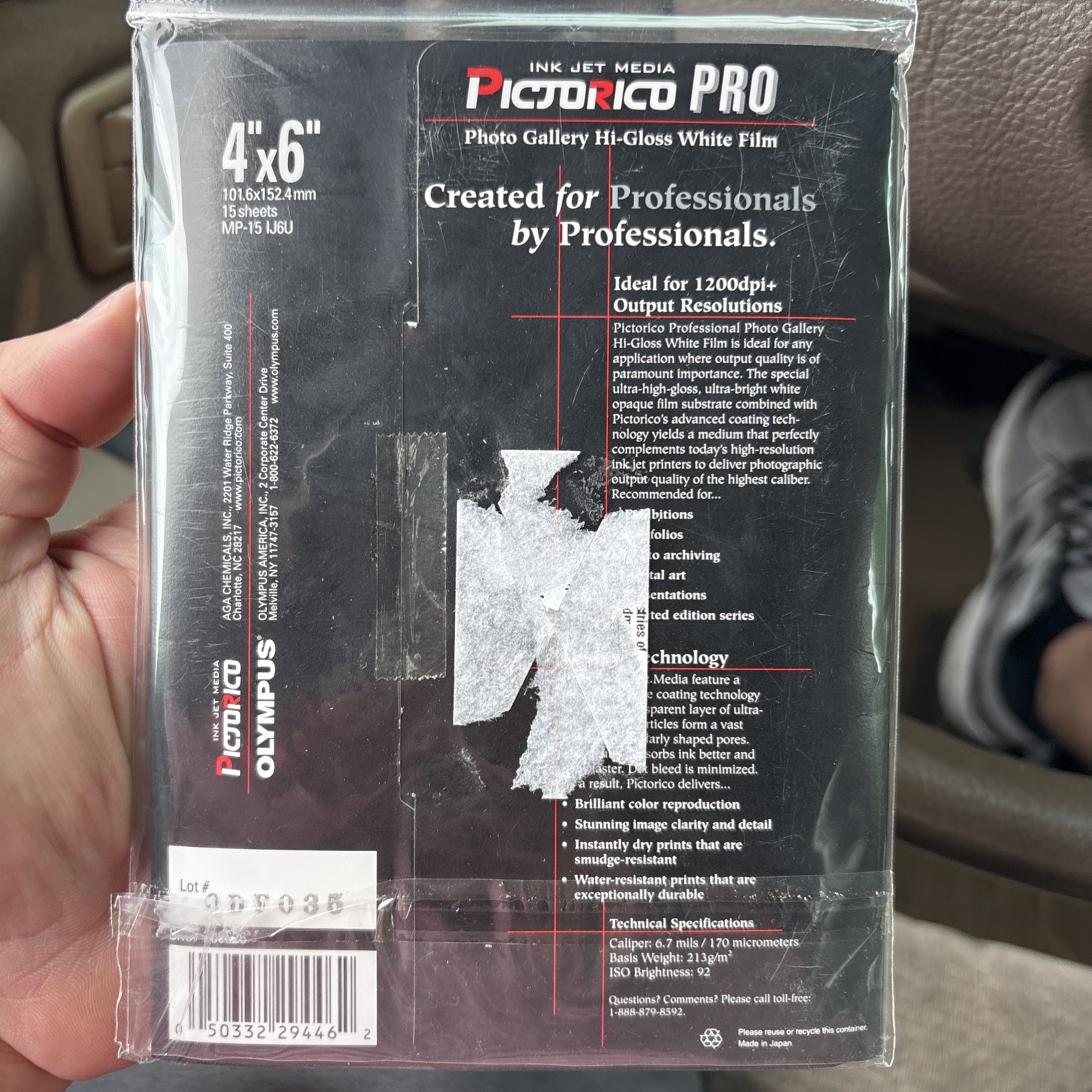 Pictorico Pro Hi-Gloss White Film for Inkjet Printing (4 X 6) 15 Sheets