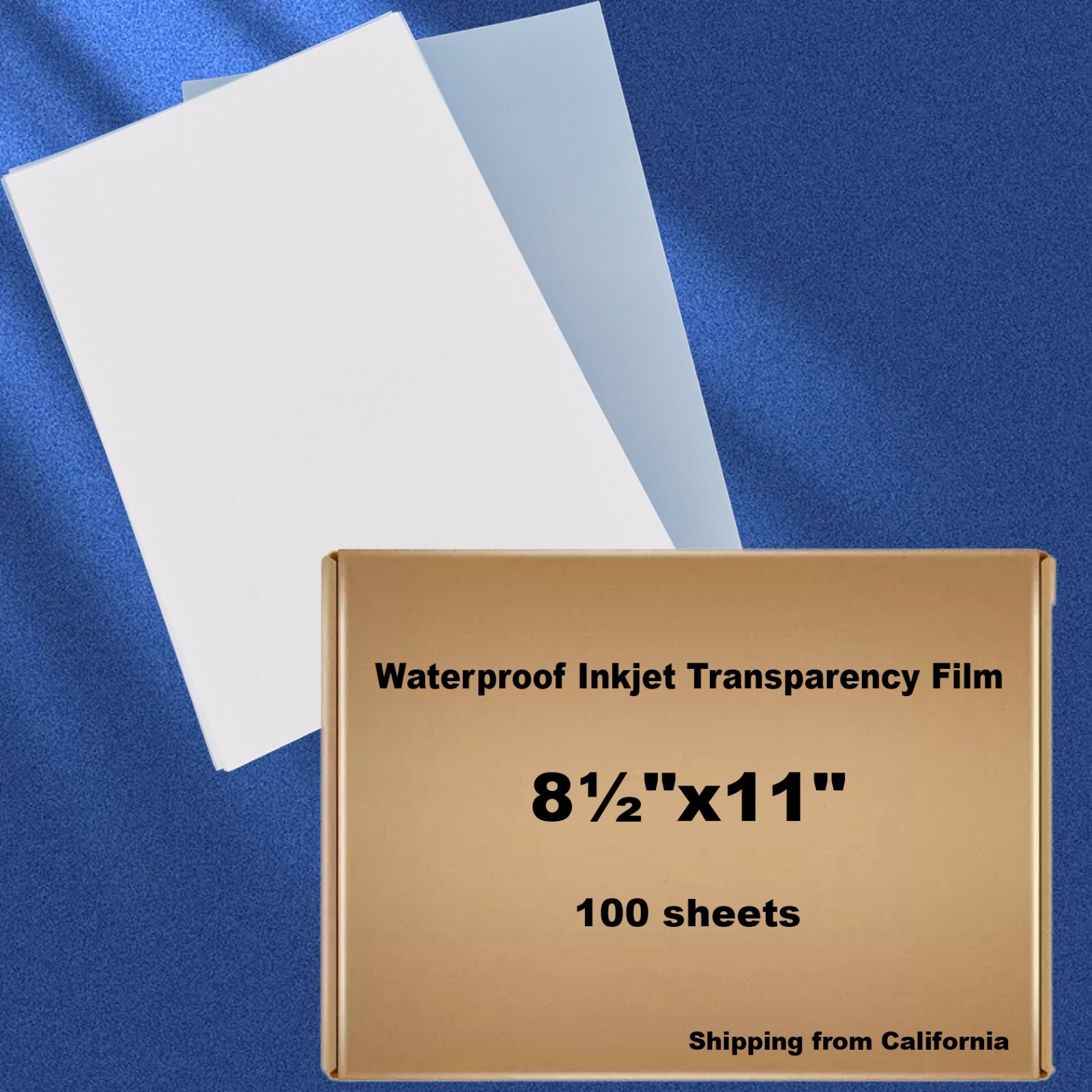 8.5″x11″ 100 sheets Screen Printing Waterproof Inkjet Transparent Film Paper