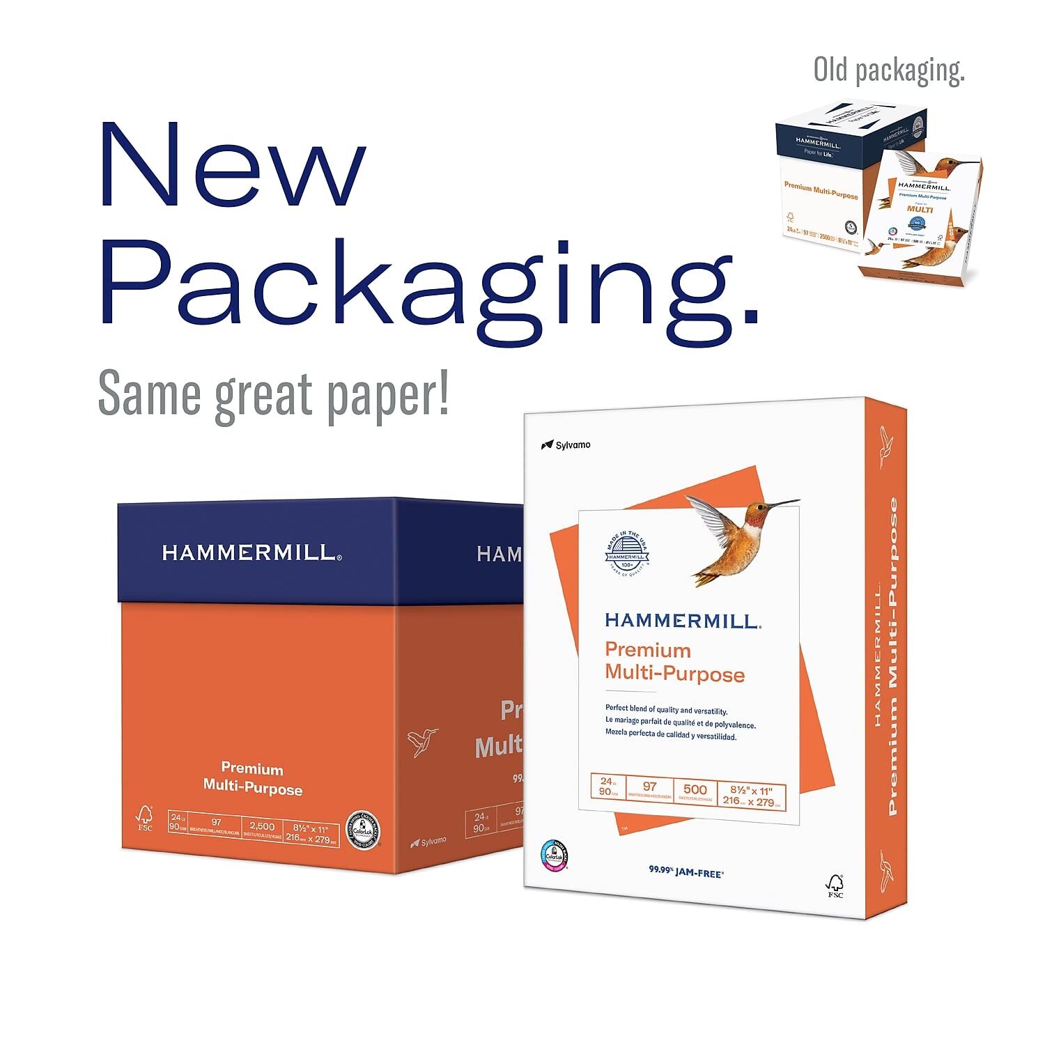 Hammermill Premium Multi Purpose Copy Paper 5 Ream 2500 Sheets White 20lb
