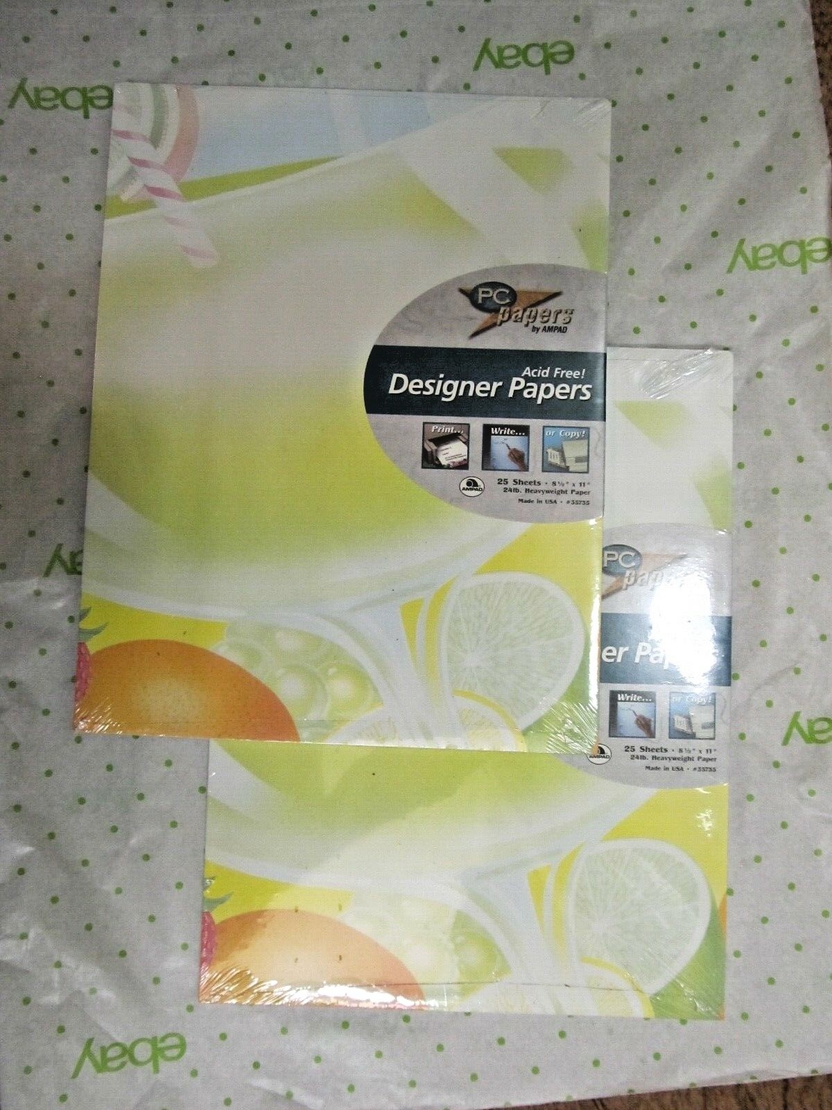 2 Ampad PC Designer Papers Print 24Lb #35735 NIP 2×25 =50 sheets