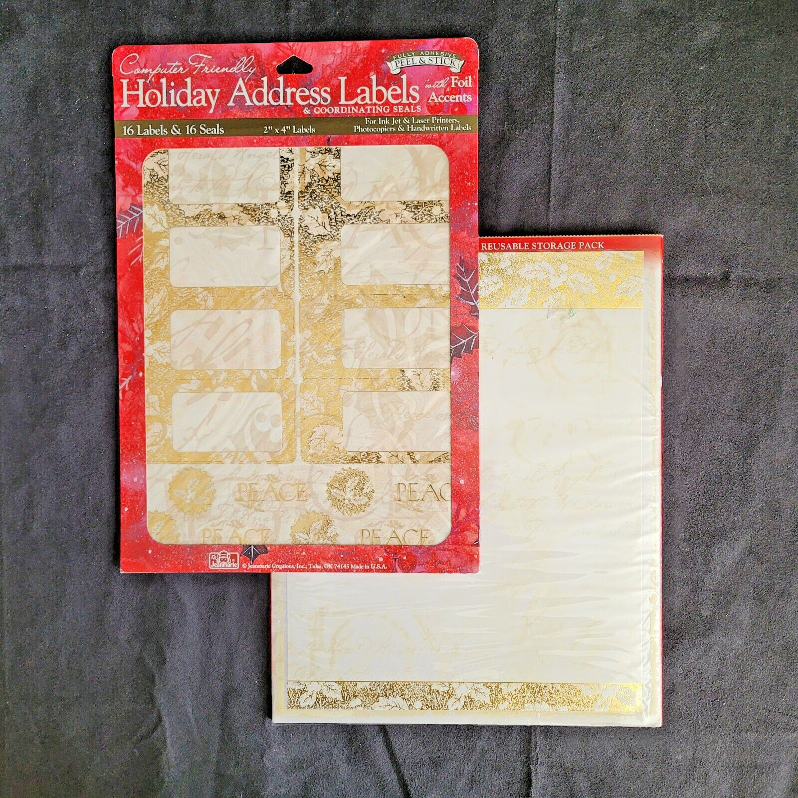 Stationary Address Labels Seals Scrapbook JeanMarie Gold Foil Christmas Letter