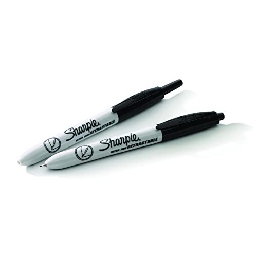 Retractable Permanent Markers, Ultra Fine Point, Black, 2 Count