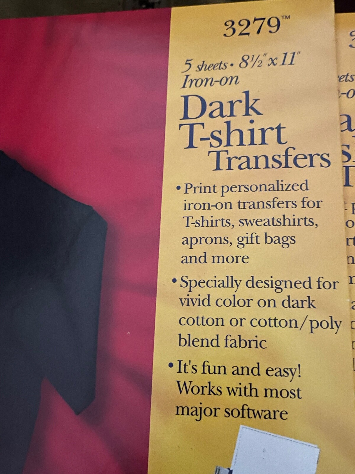 Avery 3279 Dark Fabric T-Shirt Transfers 8 1/2 x 11, set of (2) 5 packs NEW