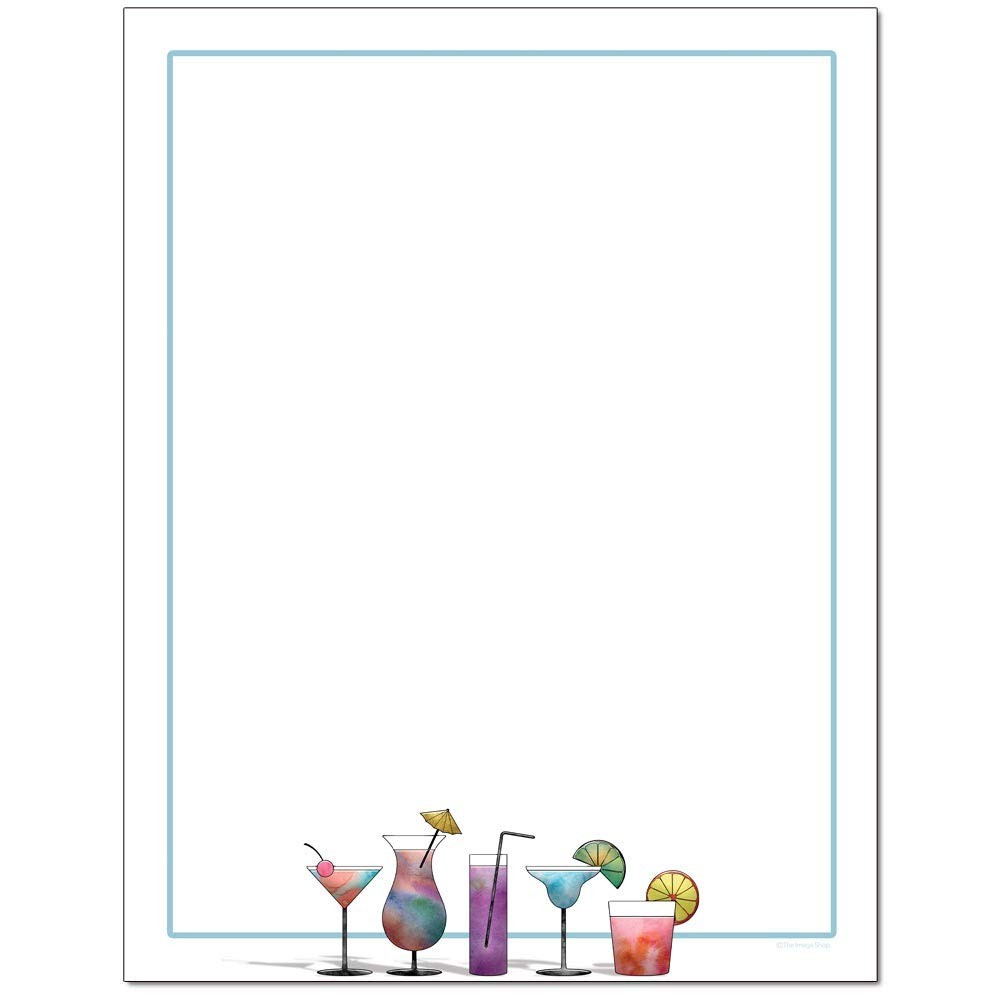 25 PCS Cocktails Letterhead Laser Inkjet Printer Paper Stationary Blank Craft