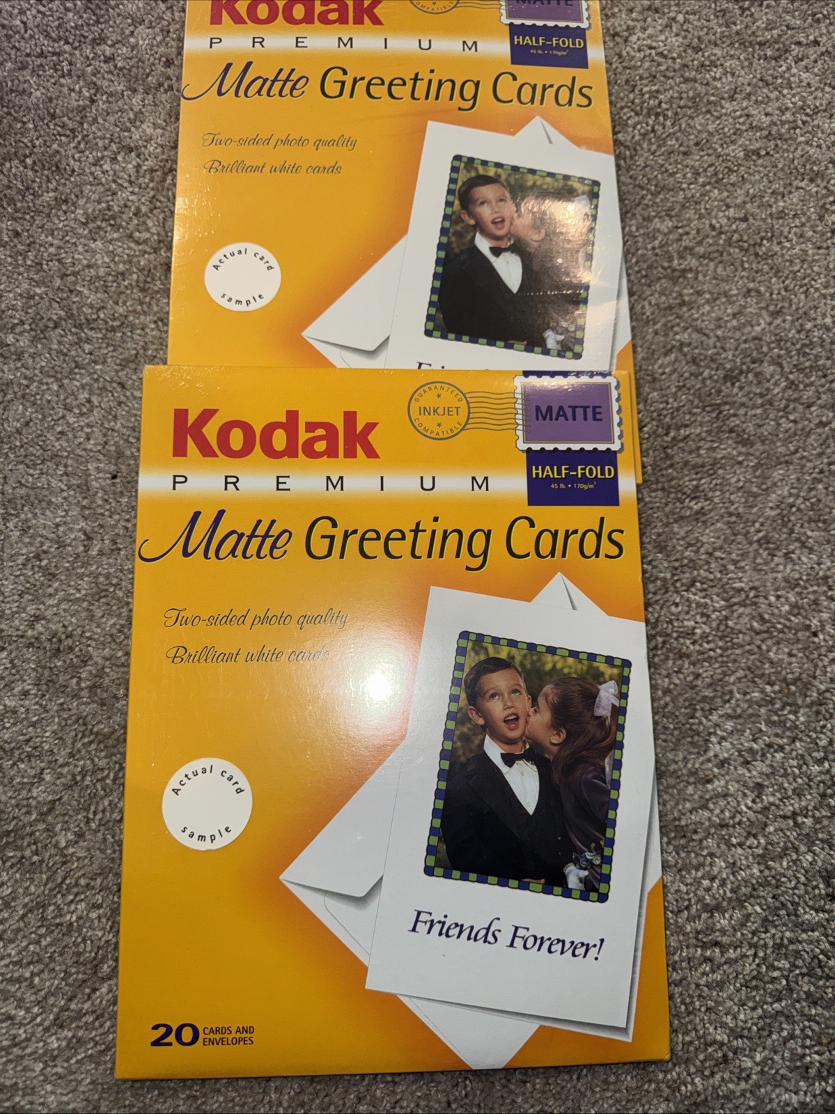 Kodak Premium Greeting Cards- Matte (20 Cards/Envelopes) – New Sealed Lot Of 2