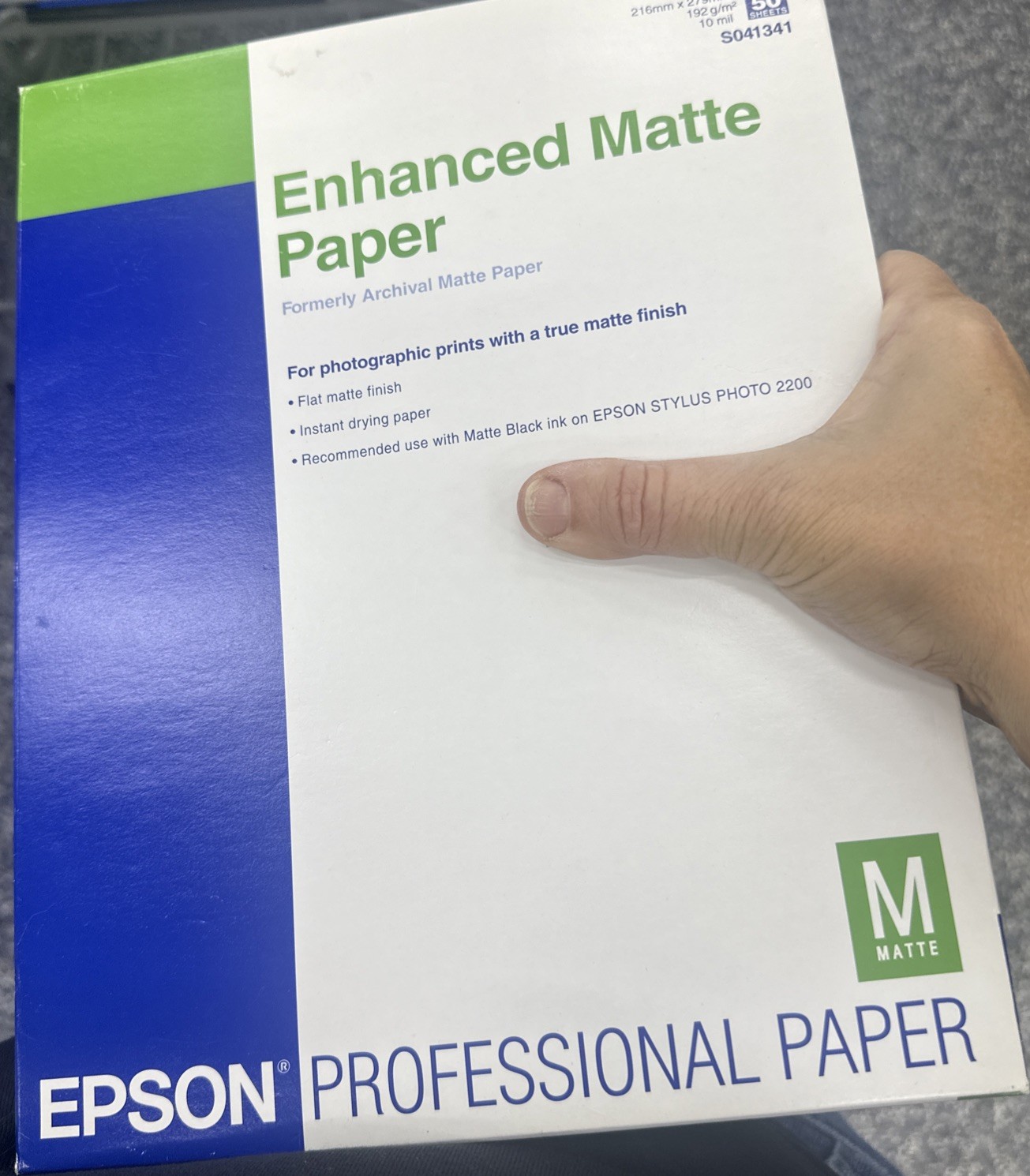 EPSON C13S041341 Enhanced Matte Paper (Archival Matte Paper) Professional 8.5×11