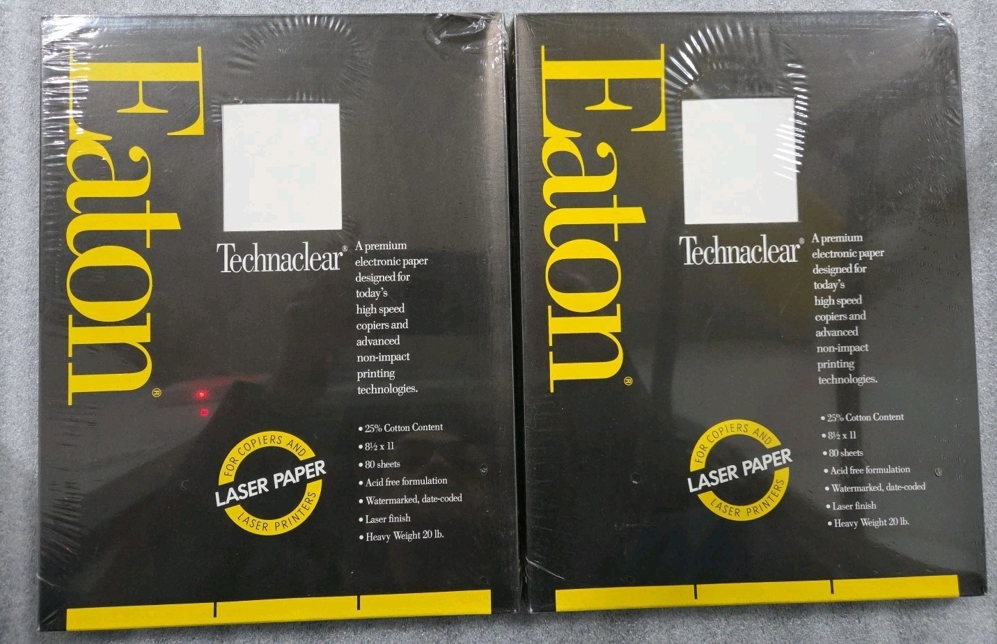 2 Eaton Premium Paper. for laser printers & copiers. 80 sheets,25% cotton,20 lb