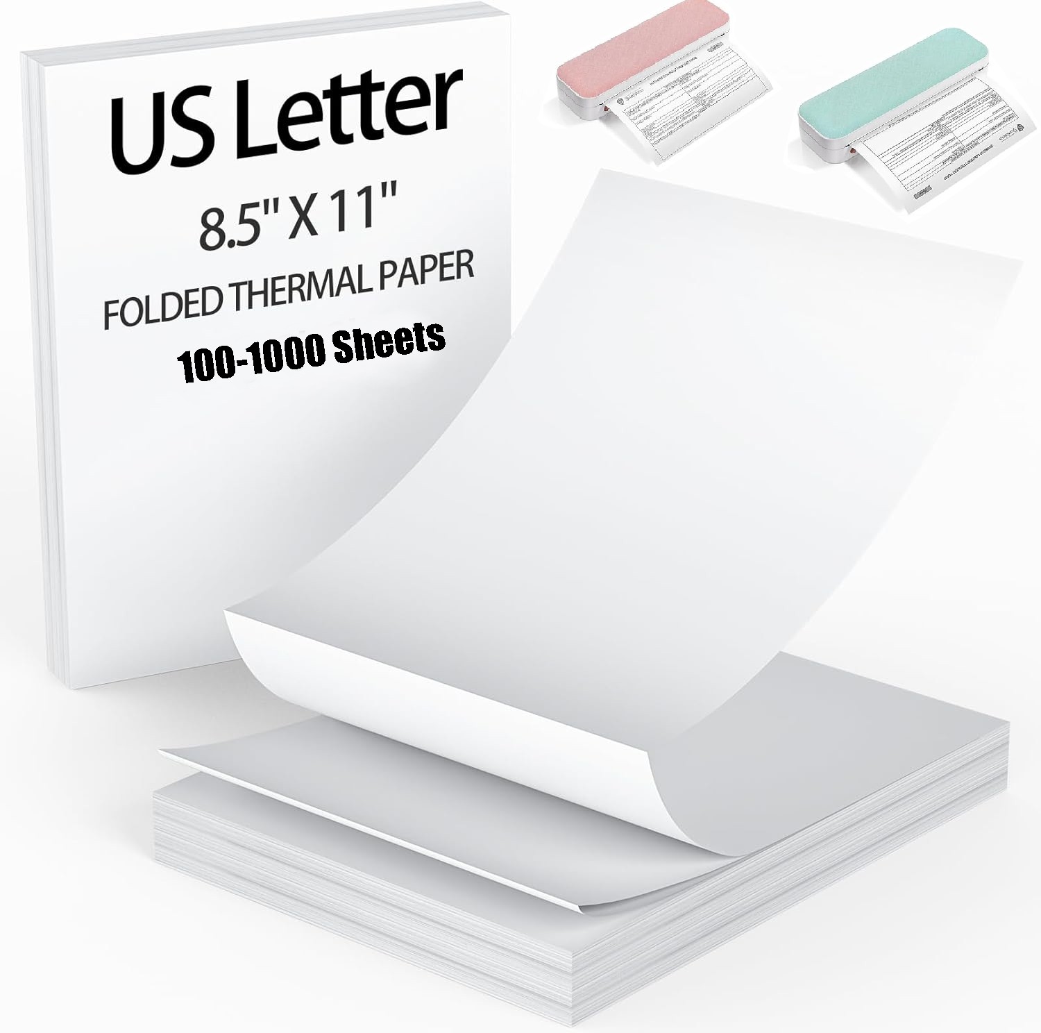 100-1000Sheets 8.5″x11″A4 Thermal Paper US Letter Size for M08F M834 MT800 PJ762