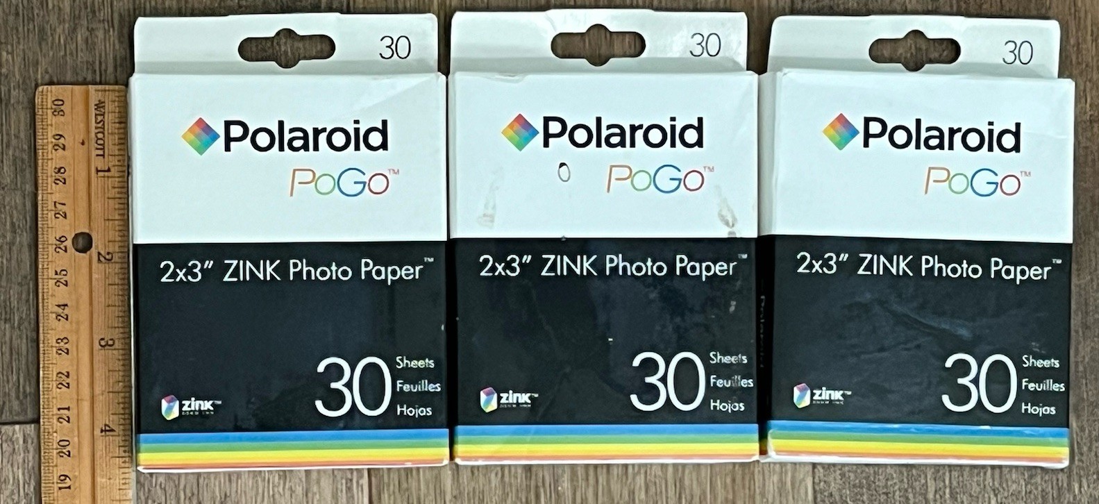 Polaroid PoGo 2×3″ Zink Photo Paper 30 Sheets New Lot of 3