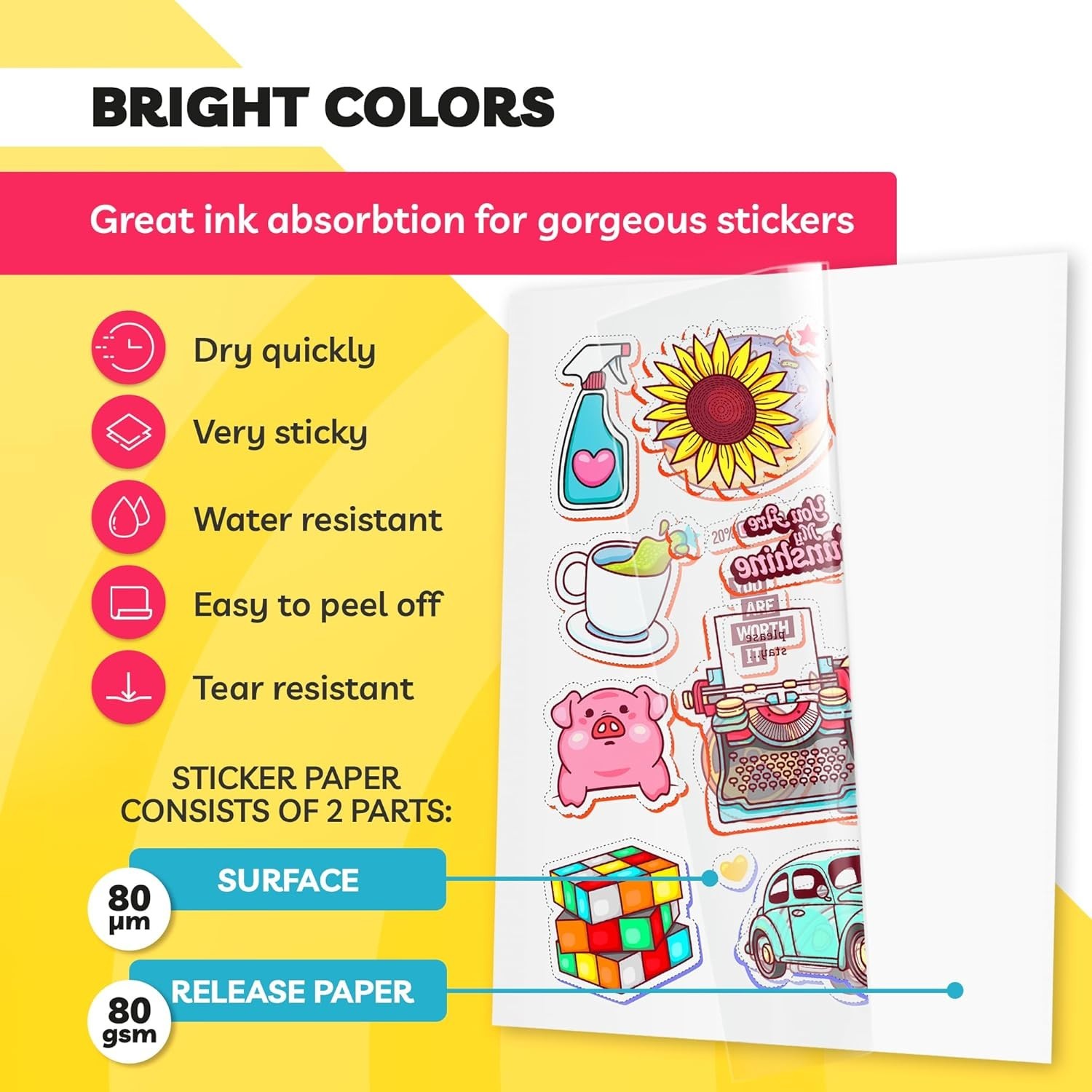 90% Clear Sticker Paper for Inkjet Printer 20 Sheets – Transparent Glossy 8.5…
