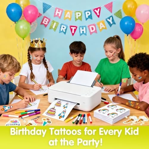 30 Sheets Printable Temporary Tattoo Paper for Inkjet Printer 8.5×11 Inch DIY