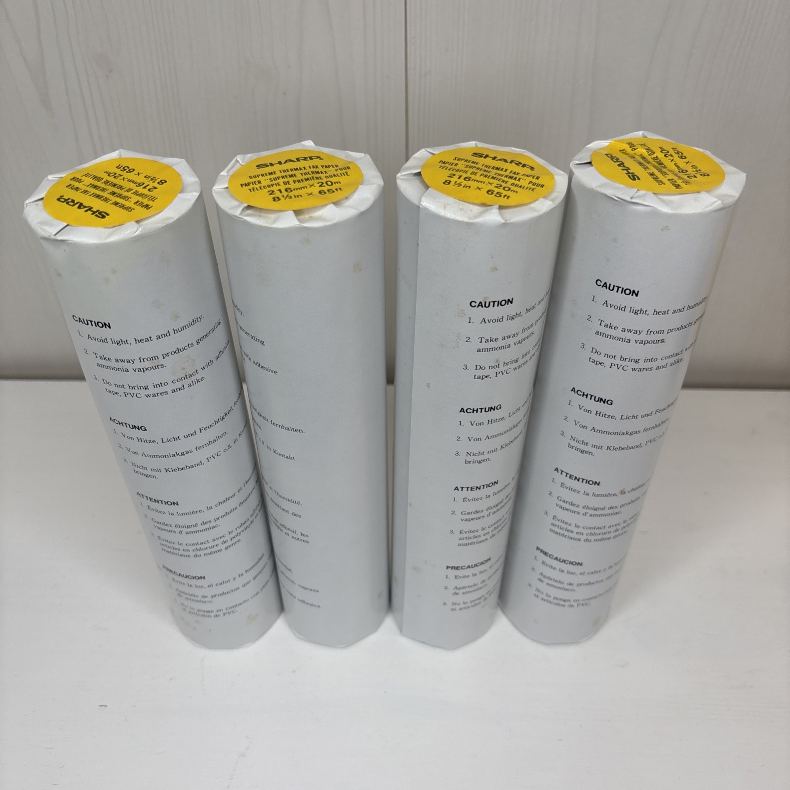 SHARP MX-1R2 Supreme Thermax Fax Paper, 2 Boxes (4 Rolls), 8-1/2″ x 65FT / NOS