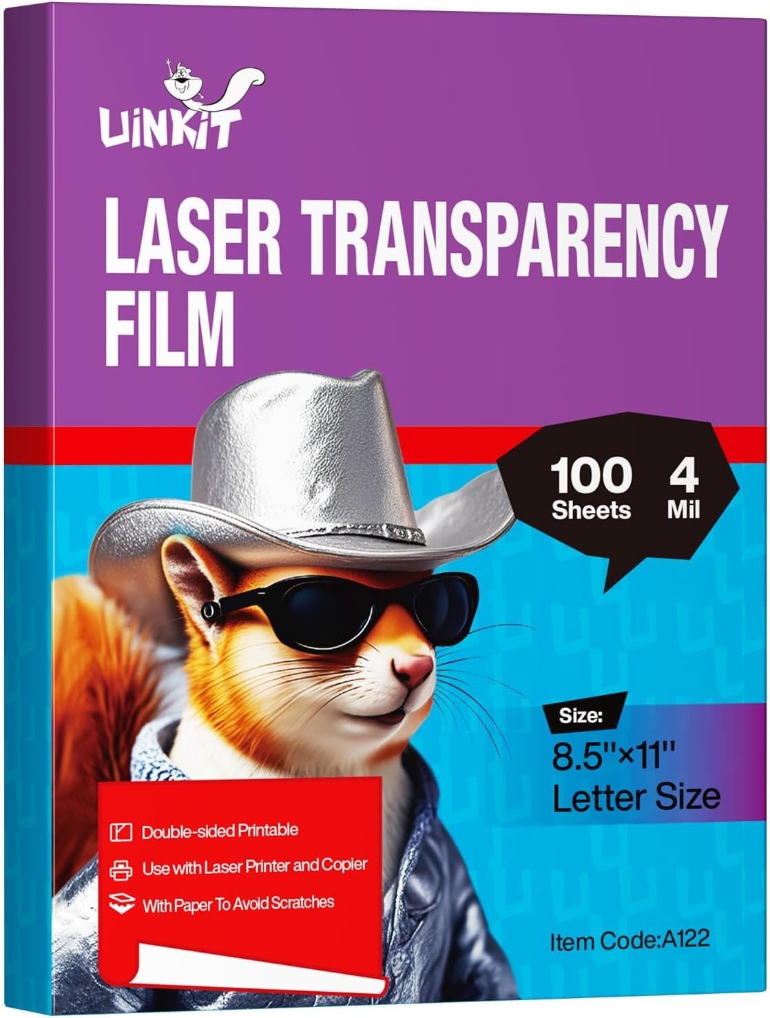 Laser Transparency Film 8.5×11 100 Sheets Overhead Projector Presentation