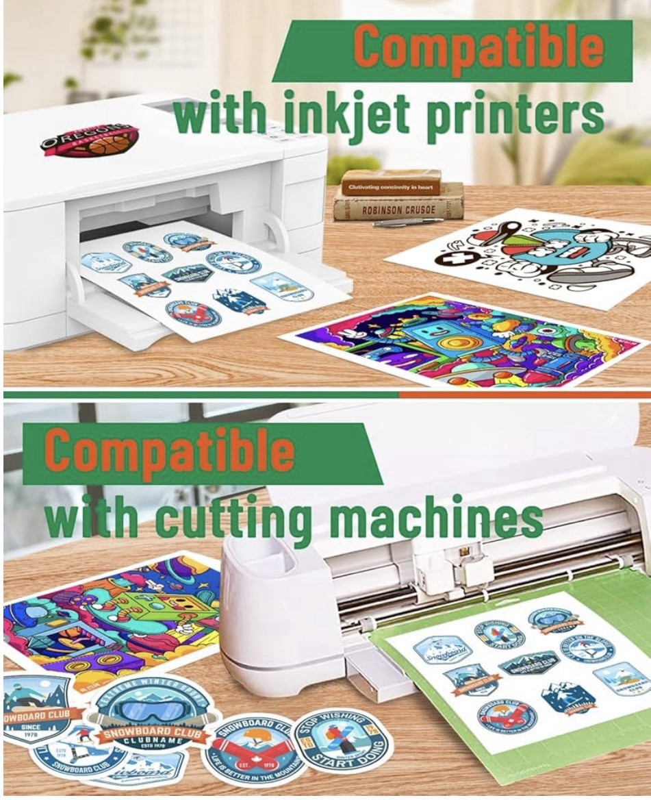 25 pcs glossy white vinyl sticker paper for inkjet printer