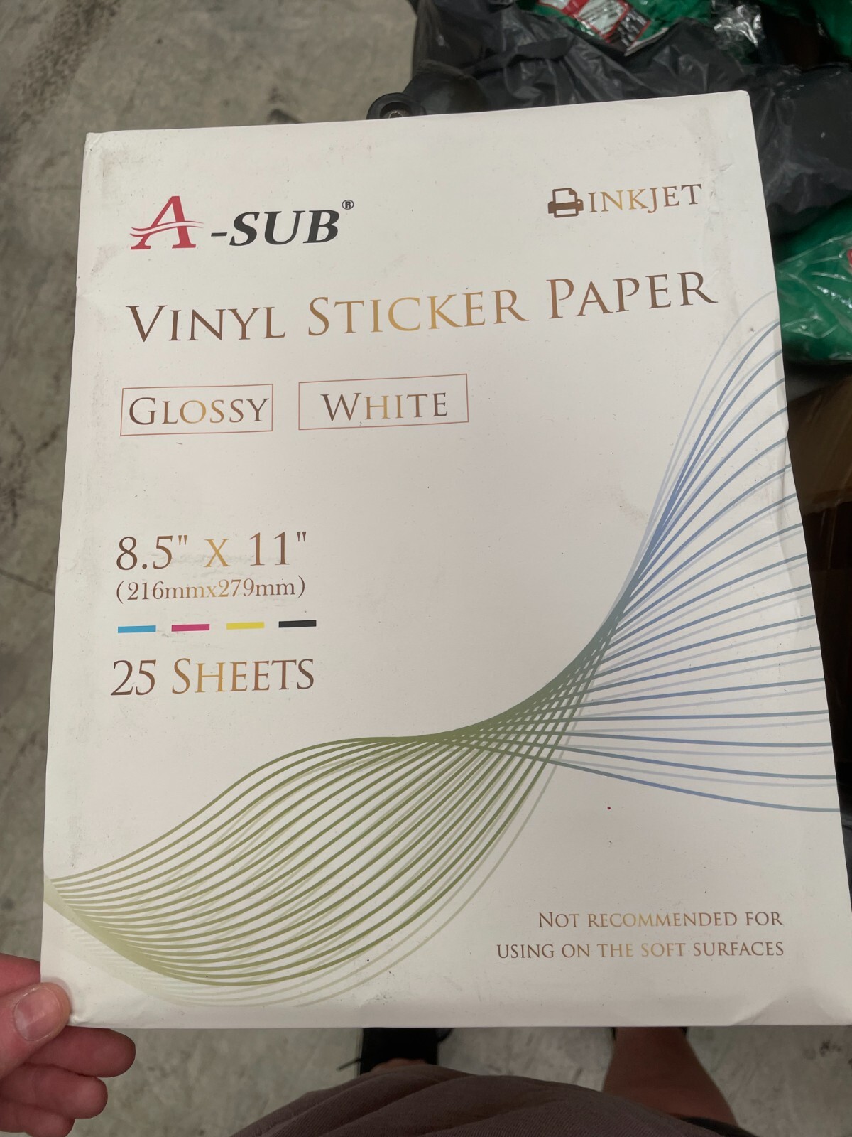 A-SUB 25 Sheets 8.5″x11″ Glossy White Sticker Paper