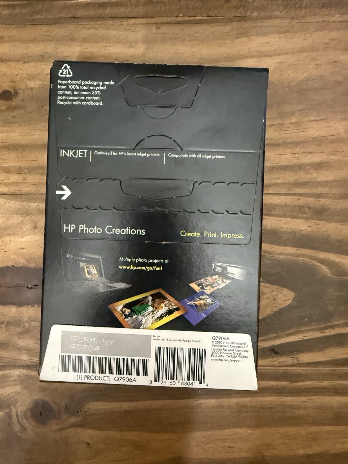 HP Advanced Photo Paper 66 lbs. Glossy 4 x 6 100 Sheets/Pack Q7906A New Sealed
